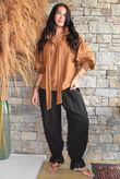Sundaze Cheesecloth Vintage Crochet Bloomer Coffee Bean